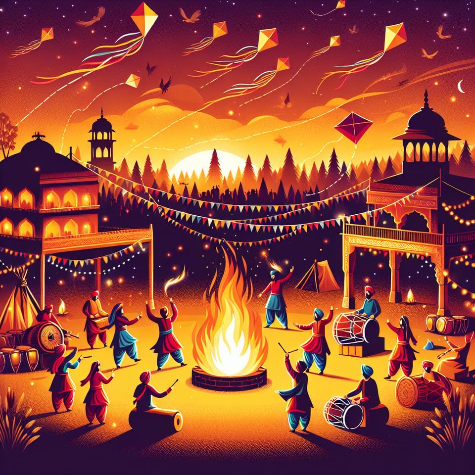 Happy lohri festival DESIGNLEAVE SOME BLANK SPACE TO BE WRITTEN SOME THING text effect image