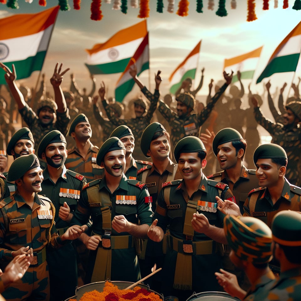 AN INDIAN ARMY CELEBRATING ARMY DAY text effect image