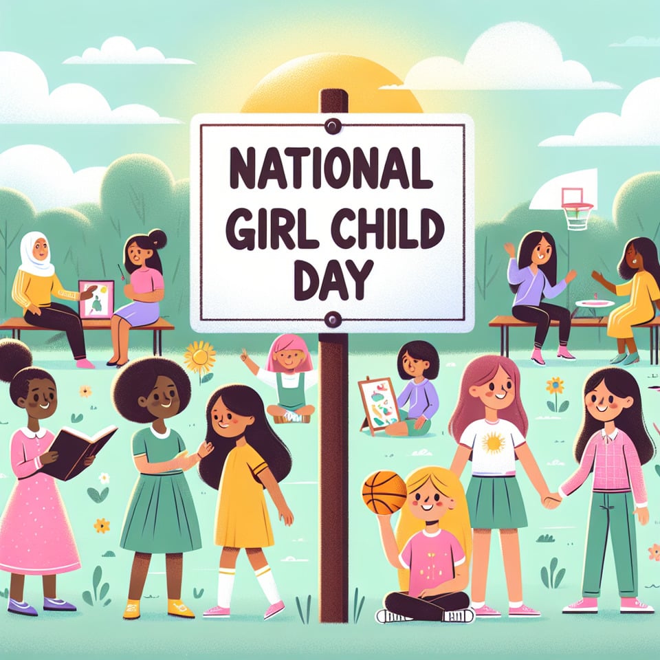 NATIONAL GIRL CHILD DAY text effect image
