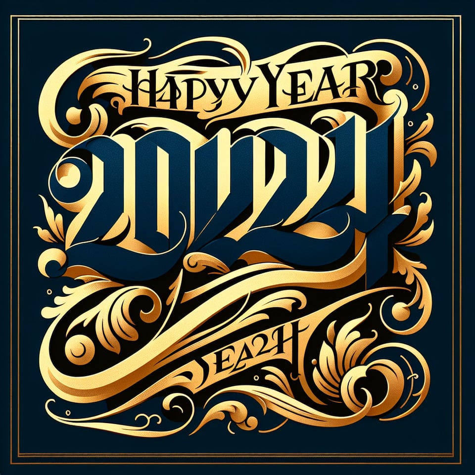 text  calligraphy happy new year 2024 text effect image