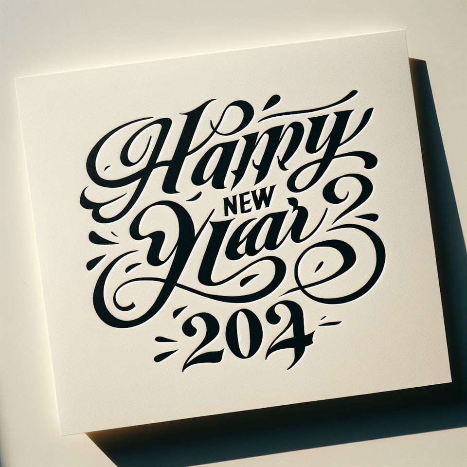 text  calligraphy happy new year 2024 for simple text effect image