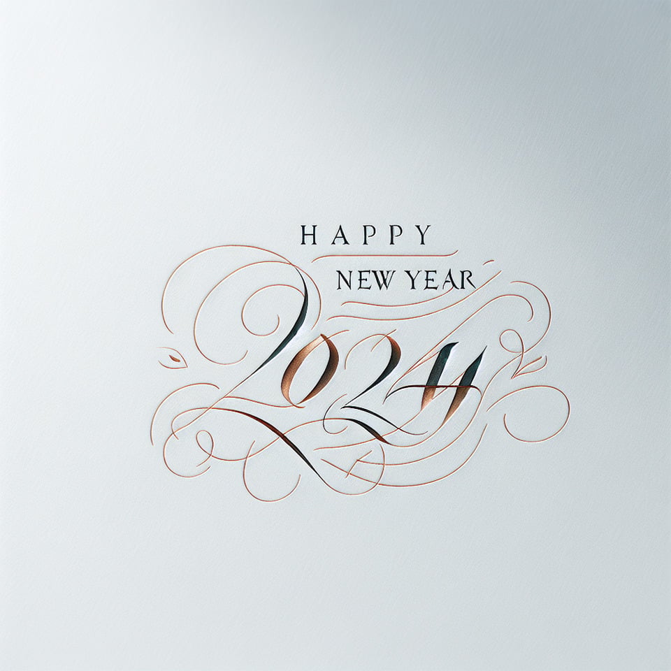 text  calligraphy happy new year 2024 for simple text effect image