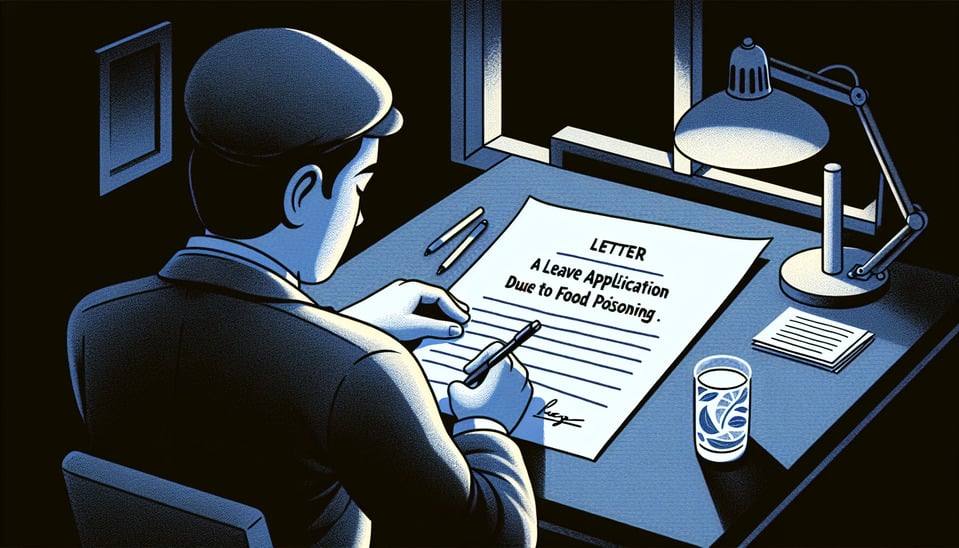 Writing a application for Leave for food poisoning text effect image
