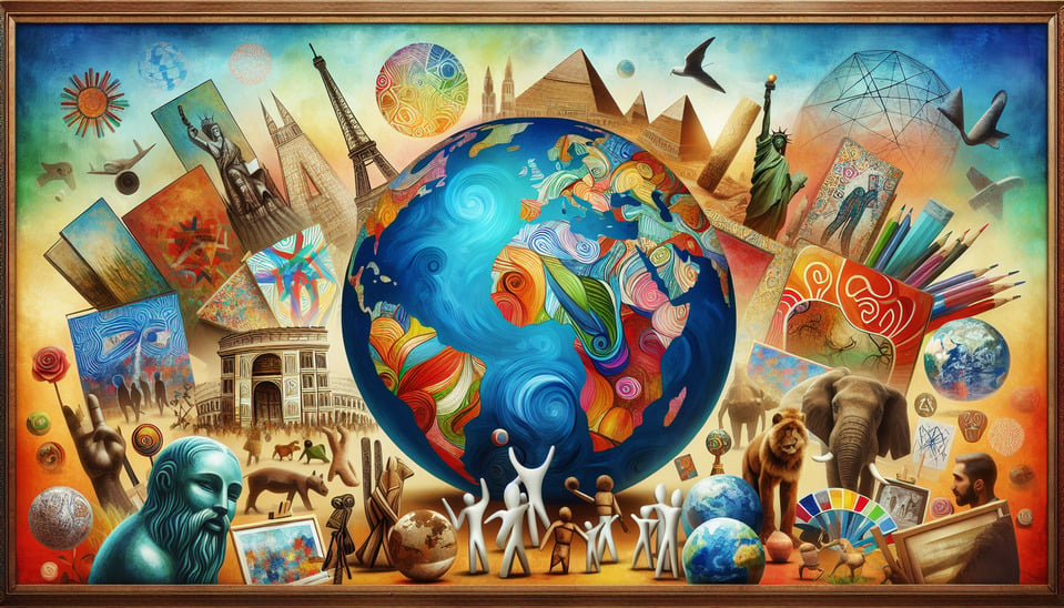 Global Art World Advertising text effect image