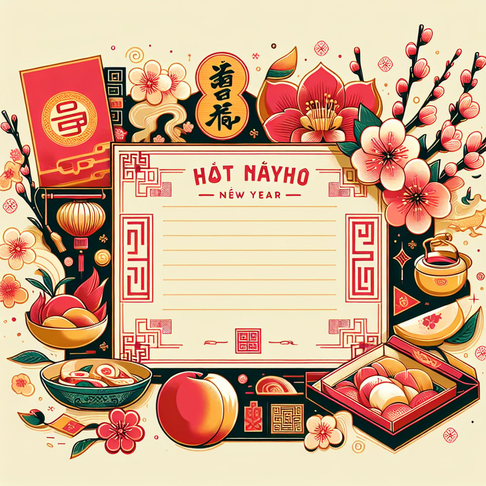 vietnamese new year post design text effect image