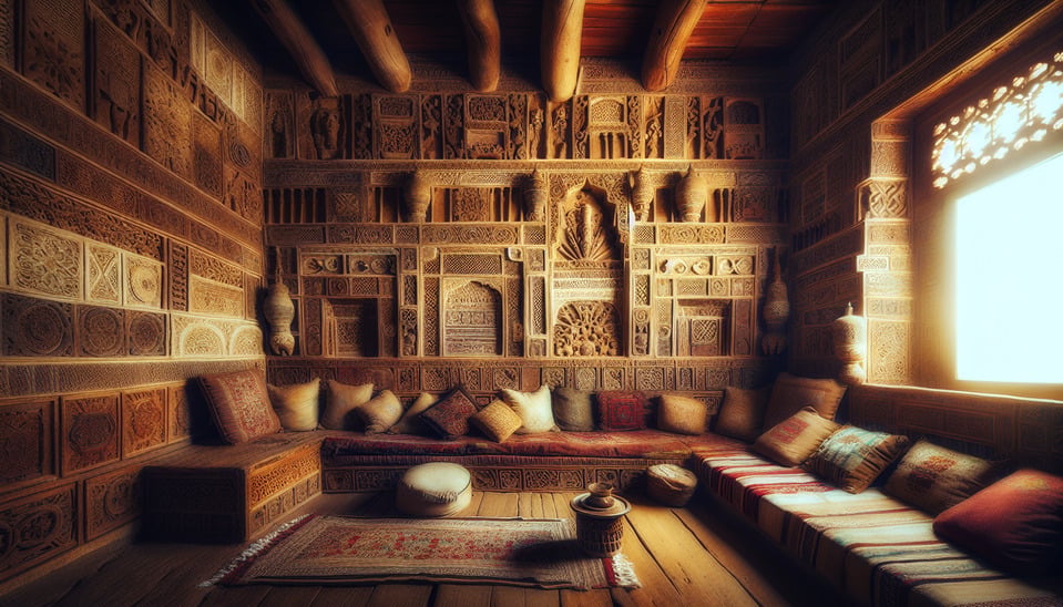 Wall of an old Yemeni style room  text effect image