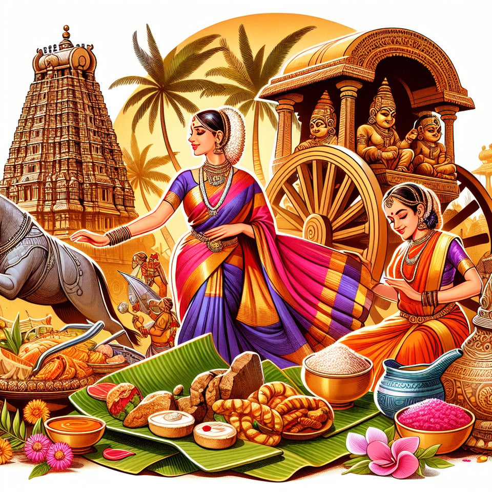 Illustration of Karnataka with its culture text effect image