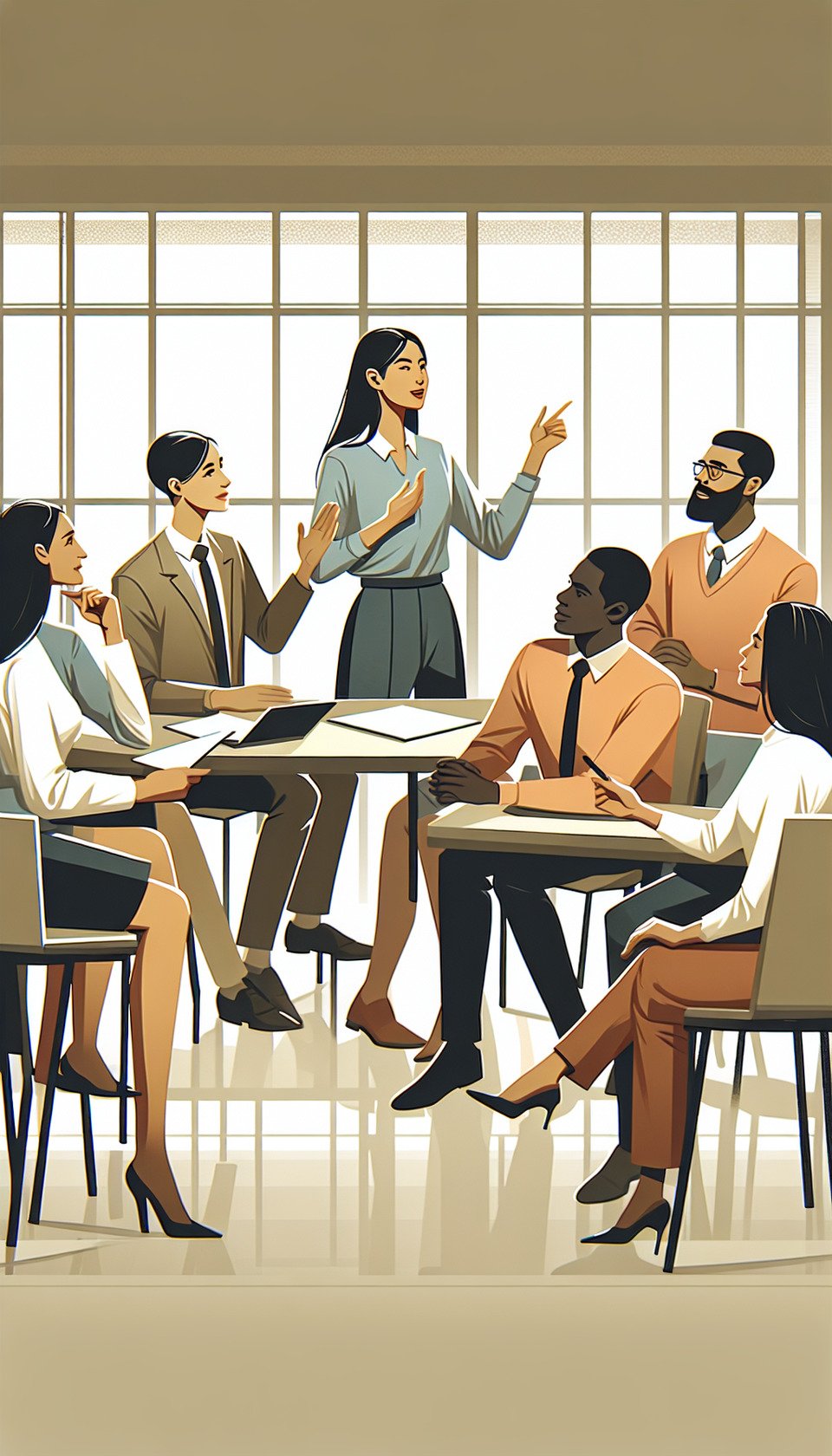 Communication skills in workplace for women (include 1-2 men as well)  text effect image