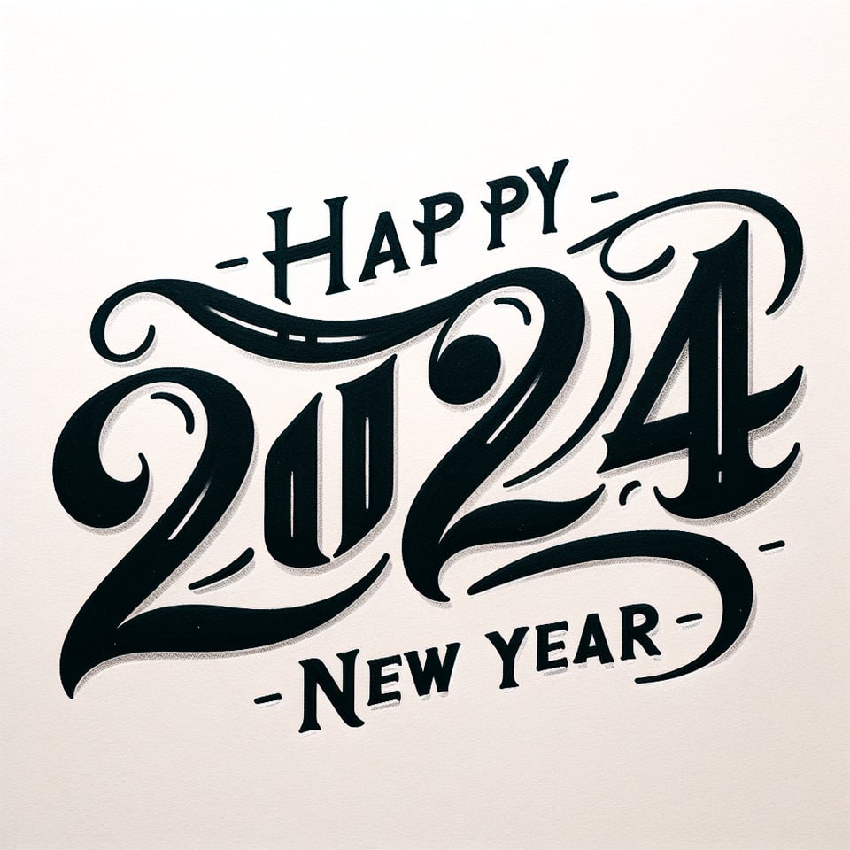 text  calligraphy happy new year 2024 for simplephotoillustrationposter text effect image