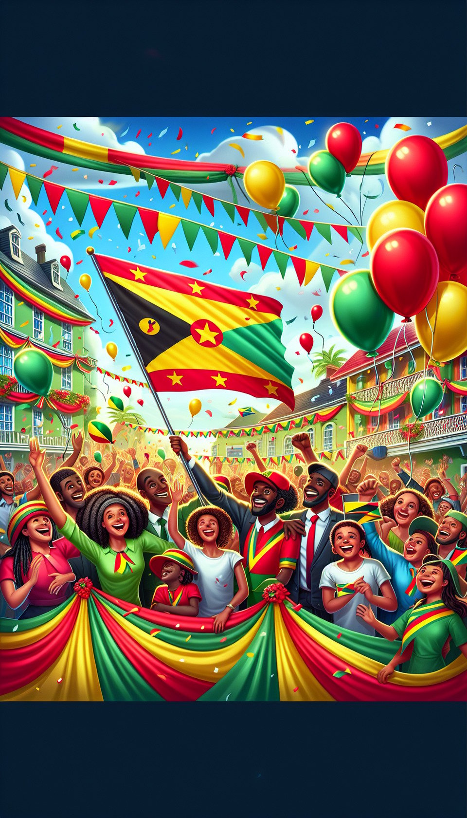 Grenada independent with red green and yellow colors   text effect image