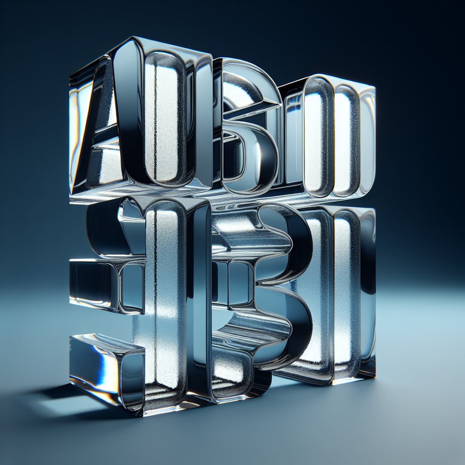 玻璃字體 text effect image