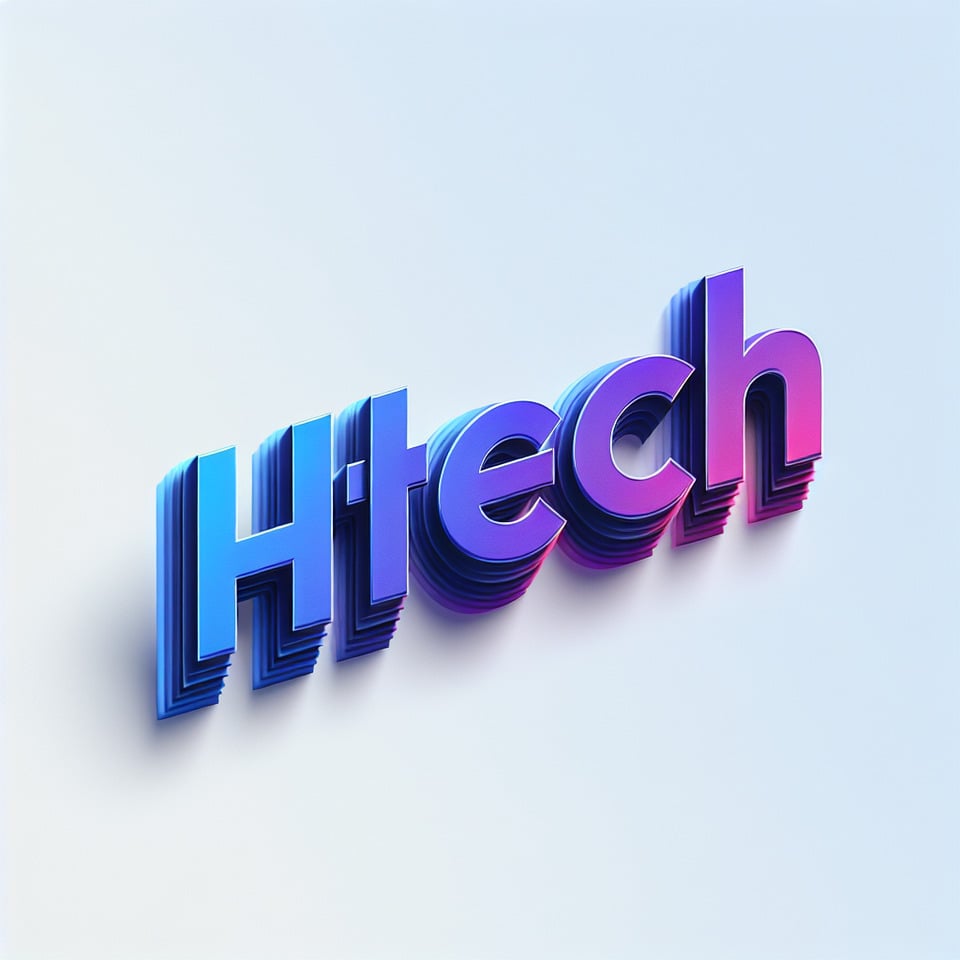 text HITECH blue purple gradient text effect on white background text effect image