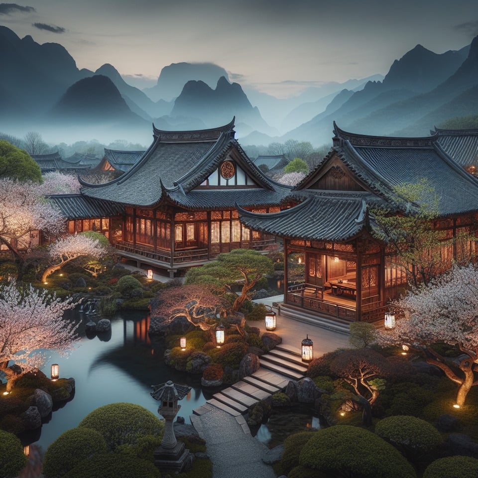 oriental house text effect image