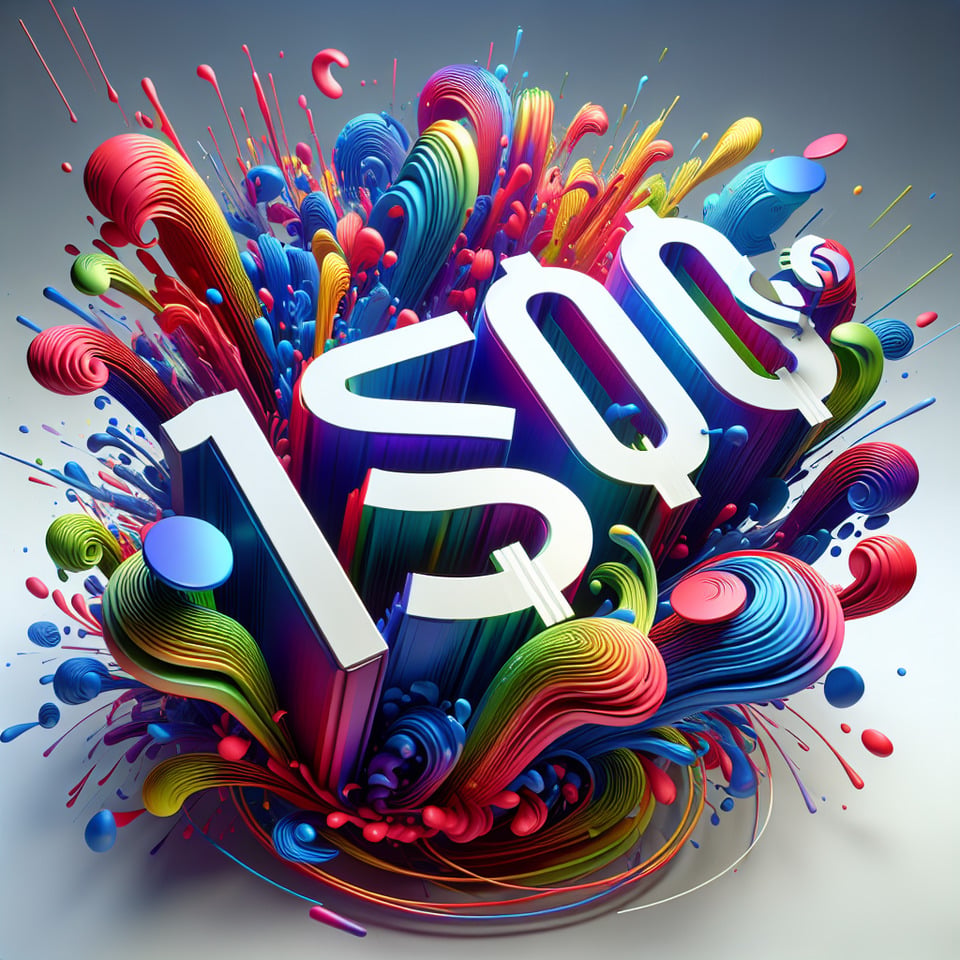 Text 1500$ colorful splash 3d text text effect image