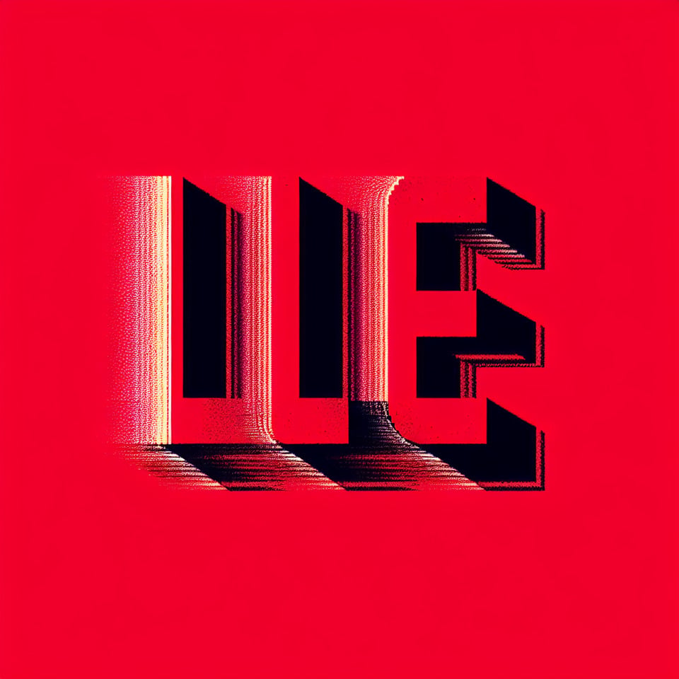 text LLG || LLE red glitching and dissolving plain style text effect image