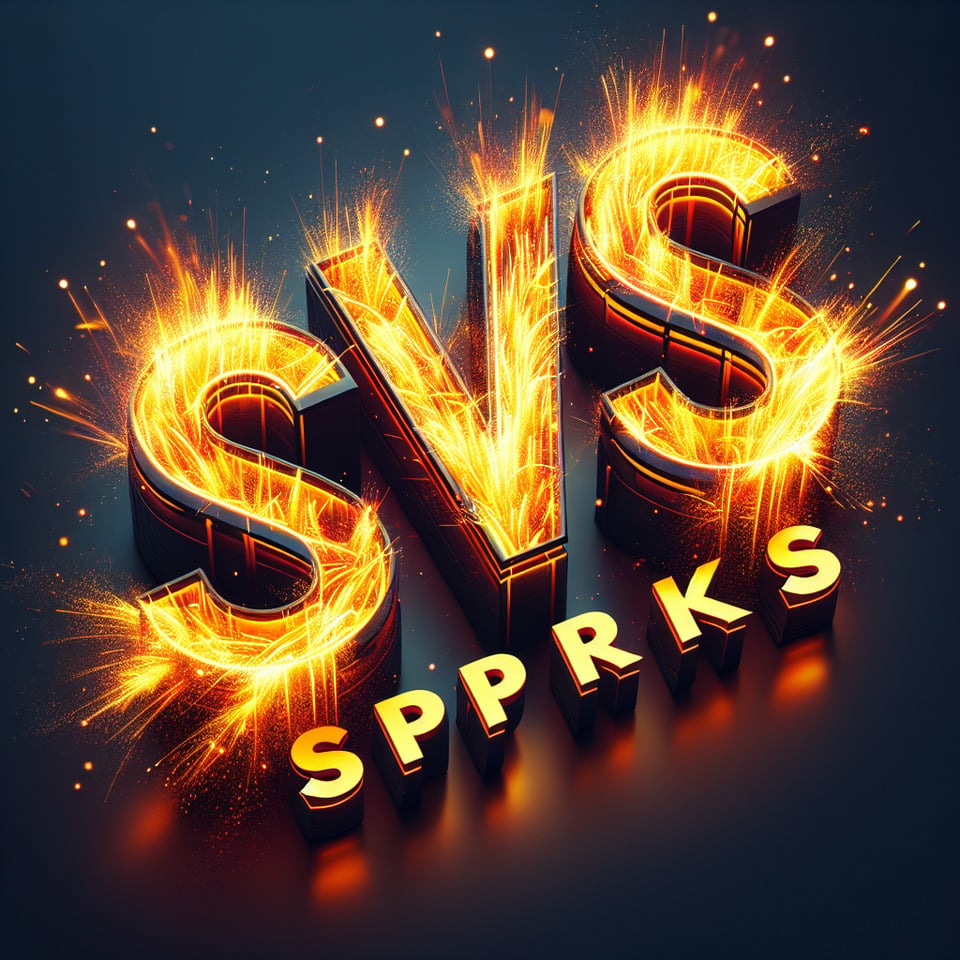 I need the following text SVS SPARKS with sparks effect text effect image