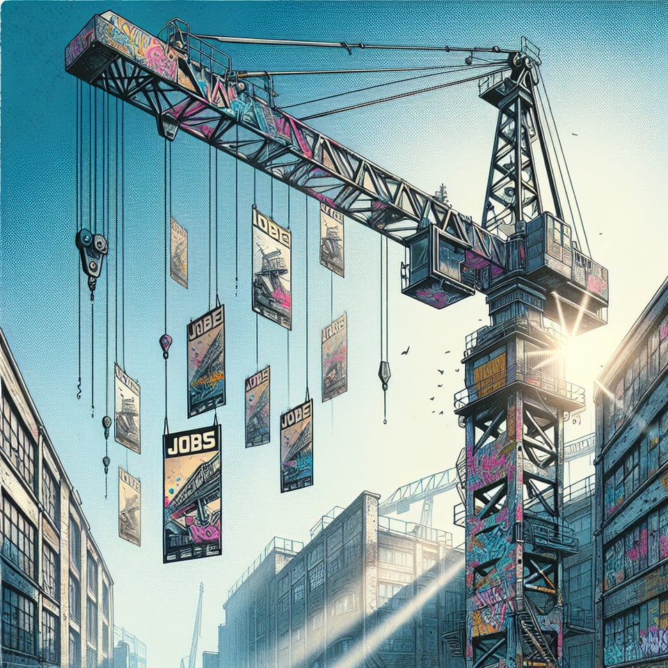 吊車徵才cinematicillustrationgraffiti text effect image