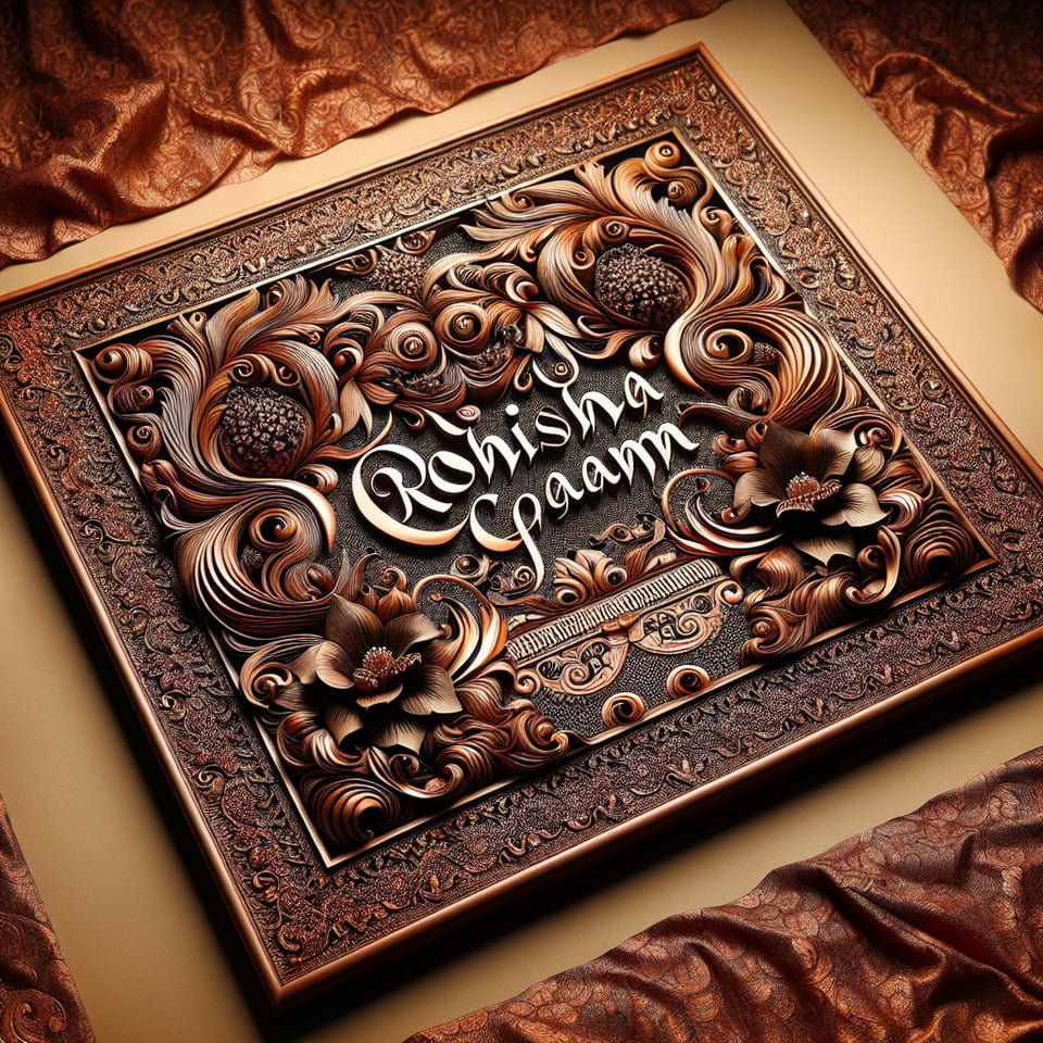 write name ROHISHA GAAM in style text text effect image