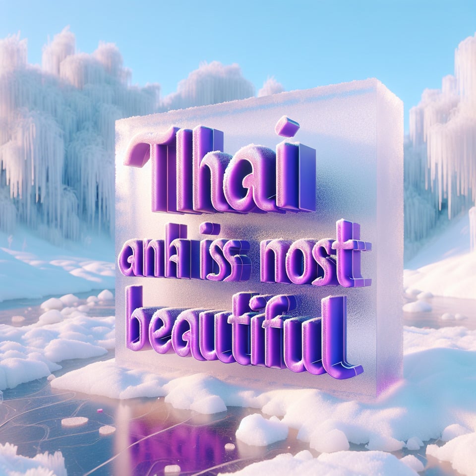 Text Thai Anh is the most beautiful purple 3d text with frosty background text effect image
