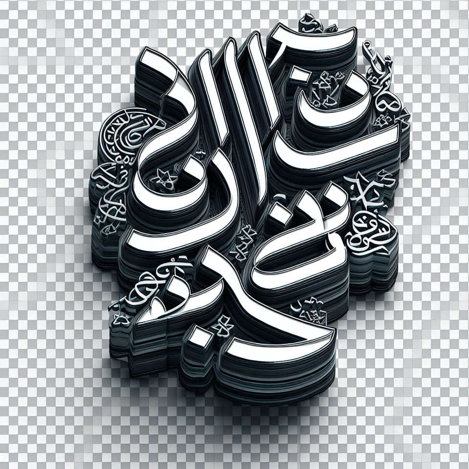 Text PAYAM-E-ISLAM splash 3d text with shining and transparent background text effect image