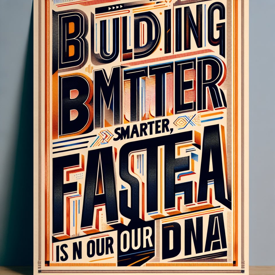Building BetterSmarterFaster is in our DNAtypographyposter text effect image