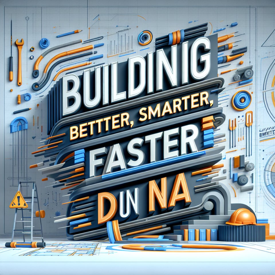 Building BetterSmarterFaster is in our DNA in kinetic typography for construction company text effect image