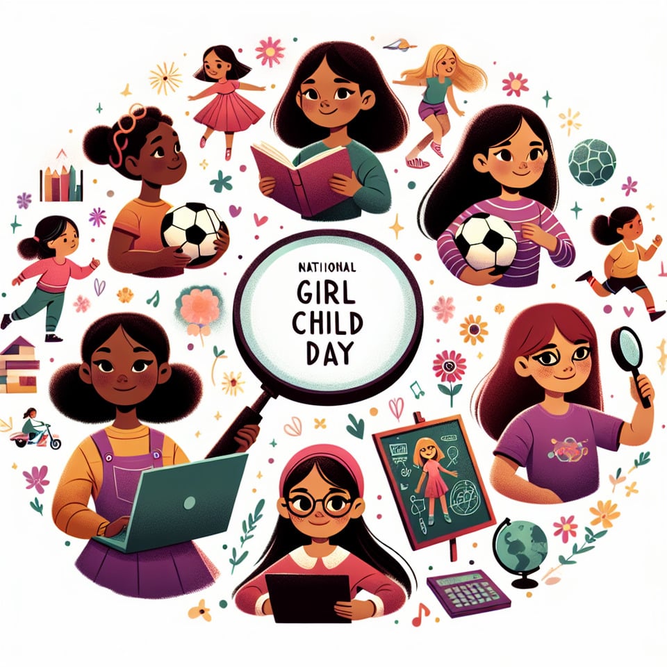 National Girl Child Day text effect image