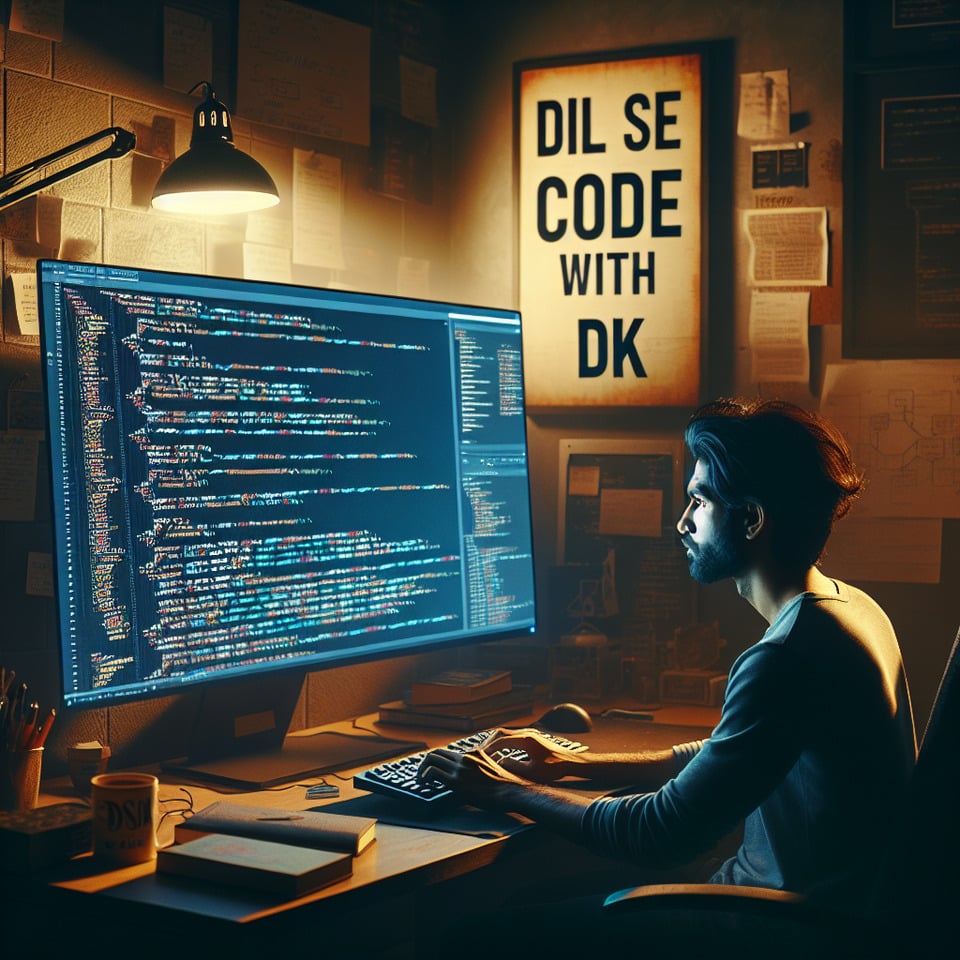dil se code with dk text effect image