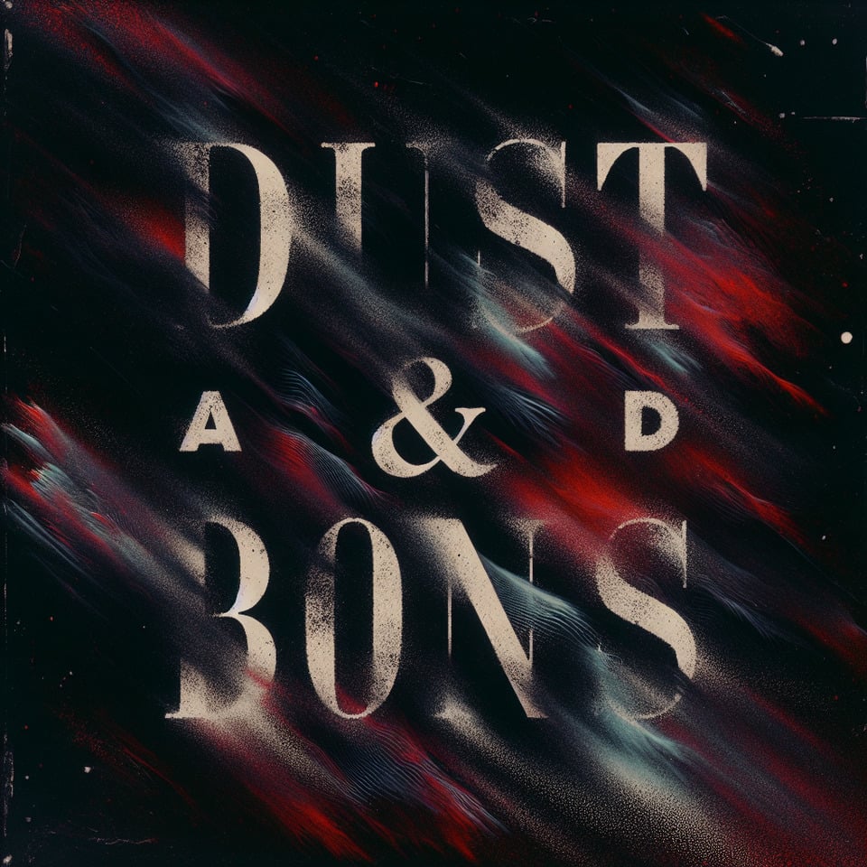 smudge to the point of being illegible a simple black font saying dust and bones text effect image