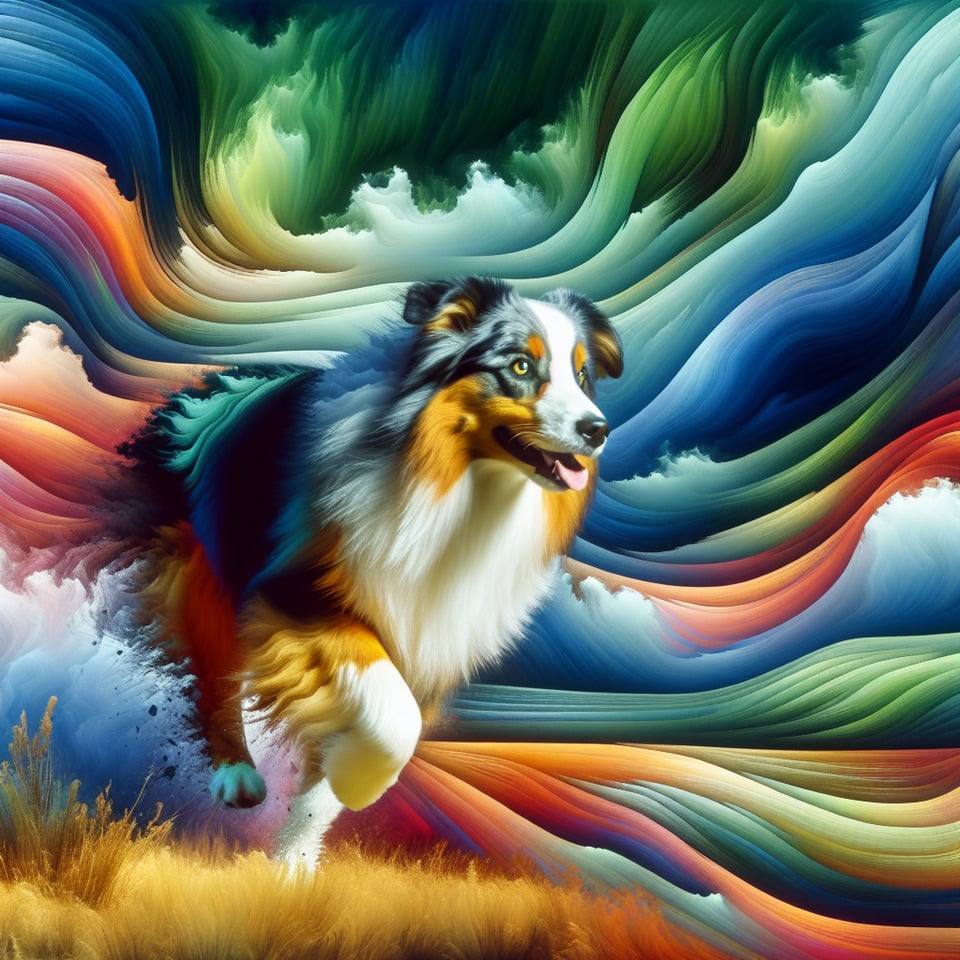 Australian Shepherd tri colorconceptual art text effect image