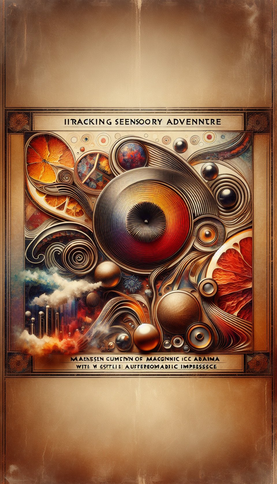 Experience,Magnetic Aroma,Lasting Impression,Sensory Adventure,Luxury Designtypography text effect image