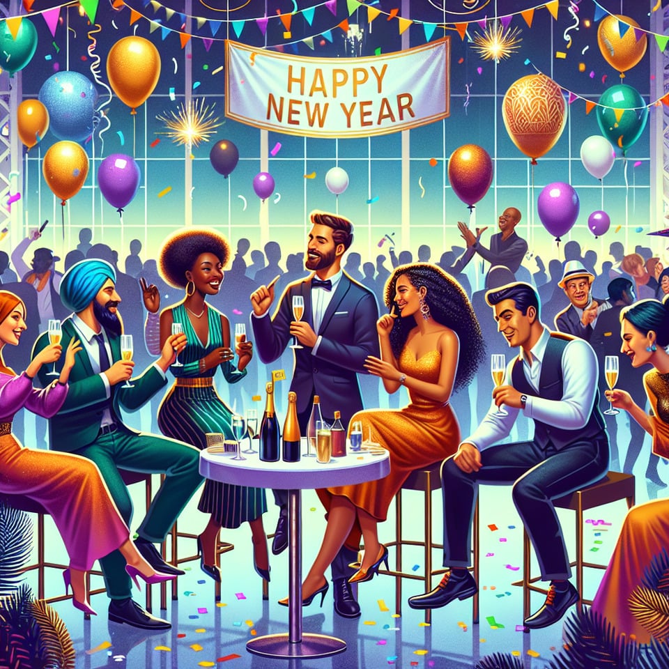year end party text effect image
