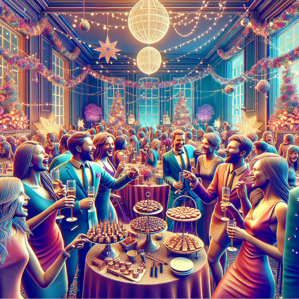year end party3d render text effect image