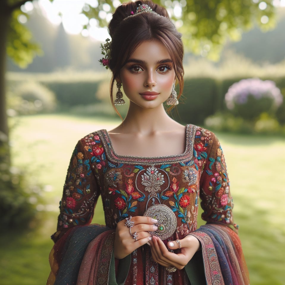 A beautiful girl in indian dress text effect image