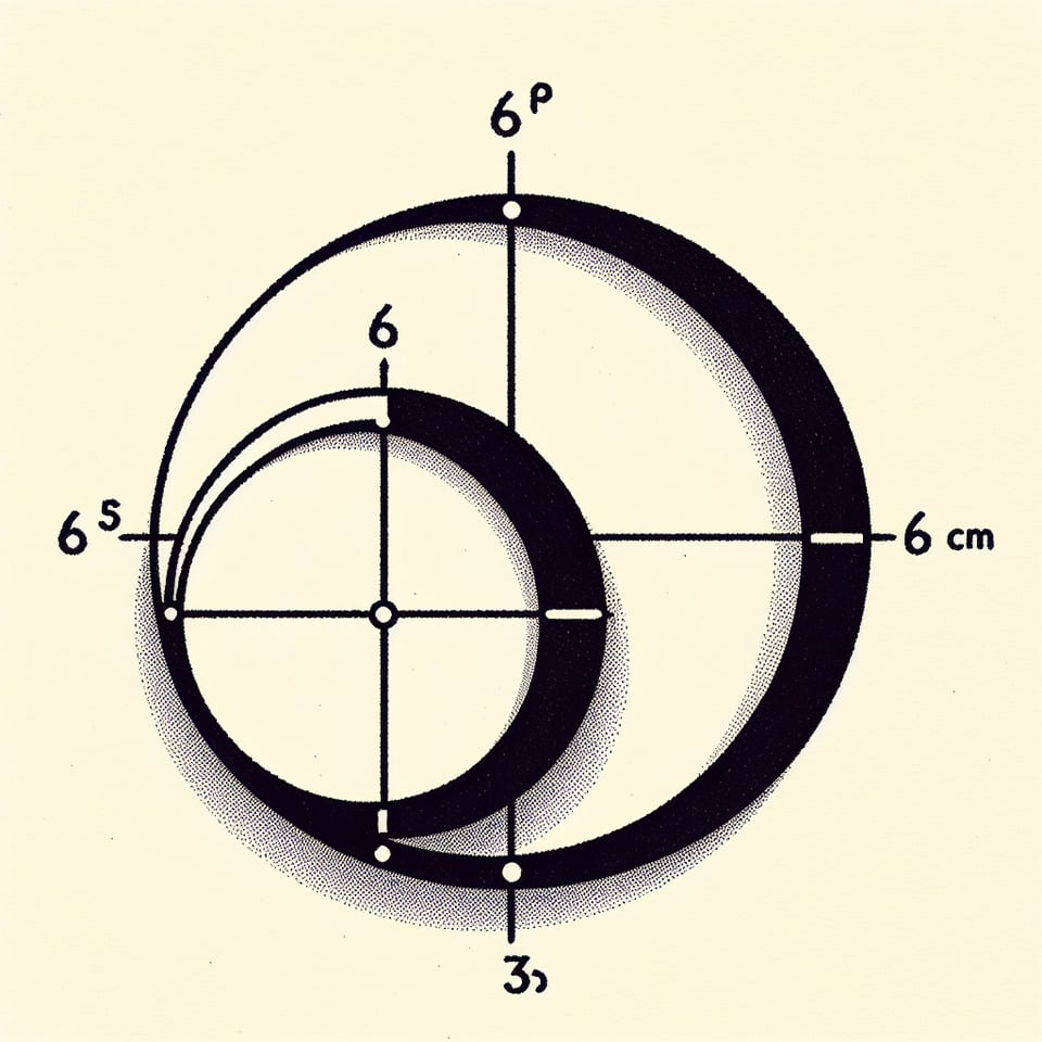 Two circles touch each other internally. The radius of the smaller circle is 6 cm and the distance between the centre of two circles is 3cm. The radius of the  text effect image