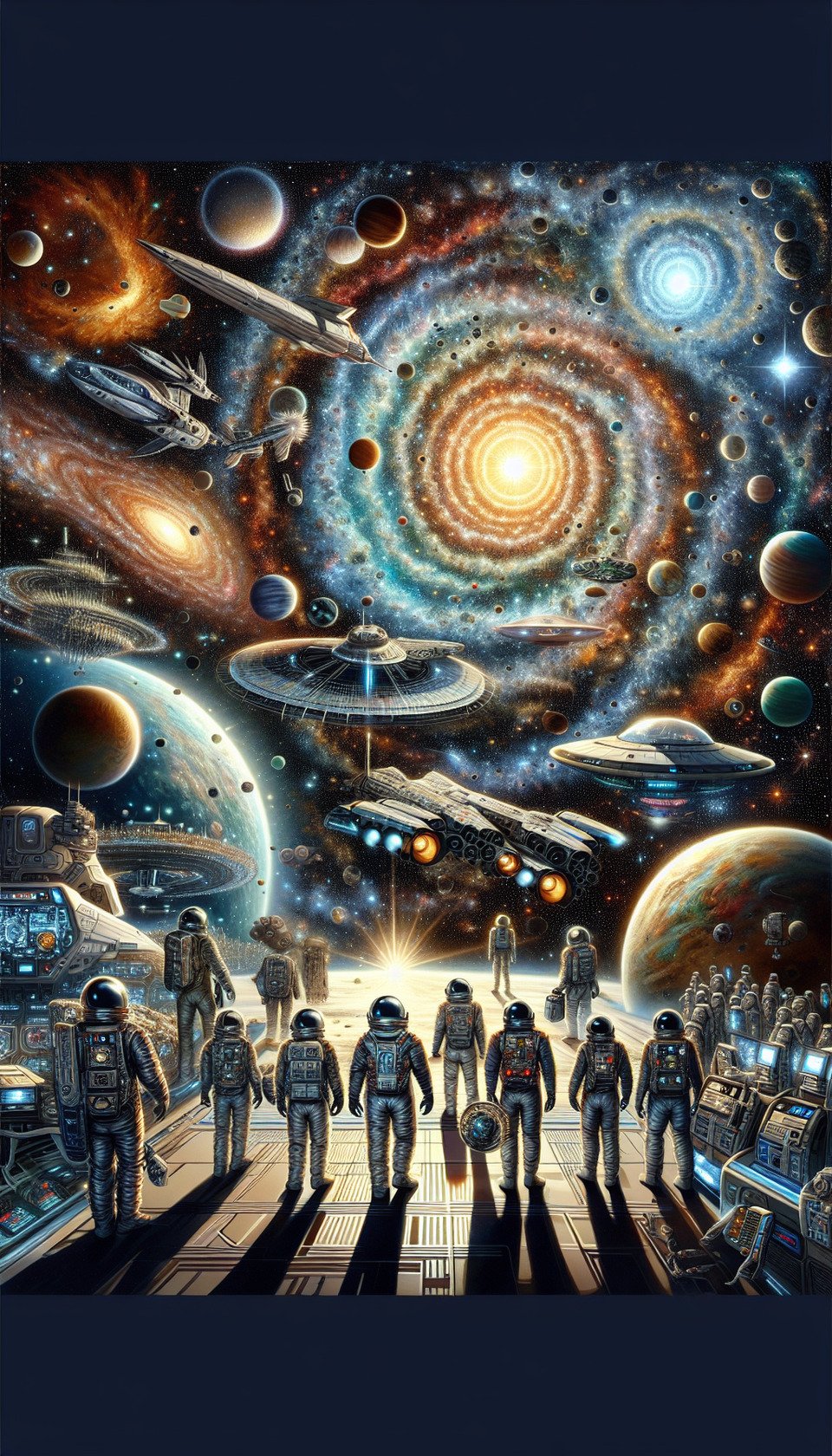 Create without tex A4 Full Page image for Cosmic Explorations: Unveiling the Future of Space text effect image