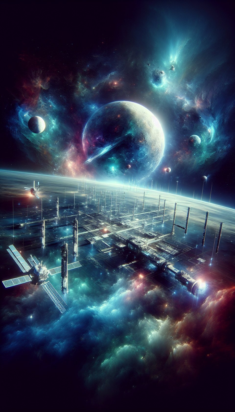 Create without tex A4 Full Page image for Cosmic Explorations: Unveiling the Future of Space text effect image