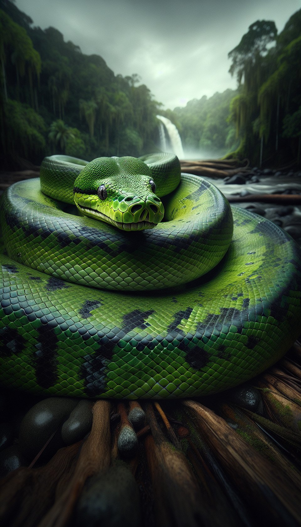 Green Anacondawildlife photographyportrait photographycinematic text effect image