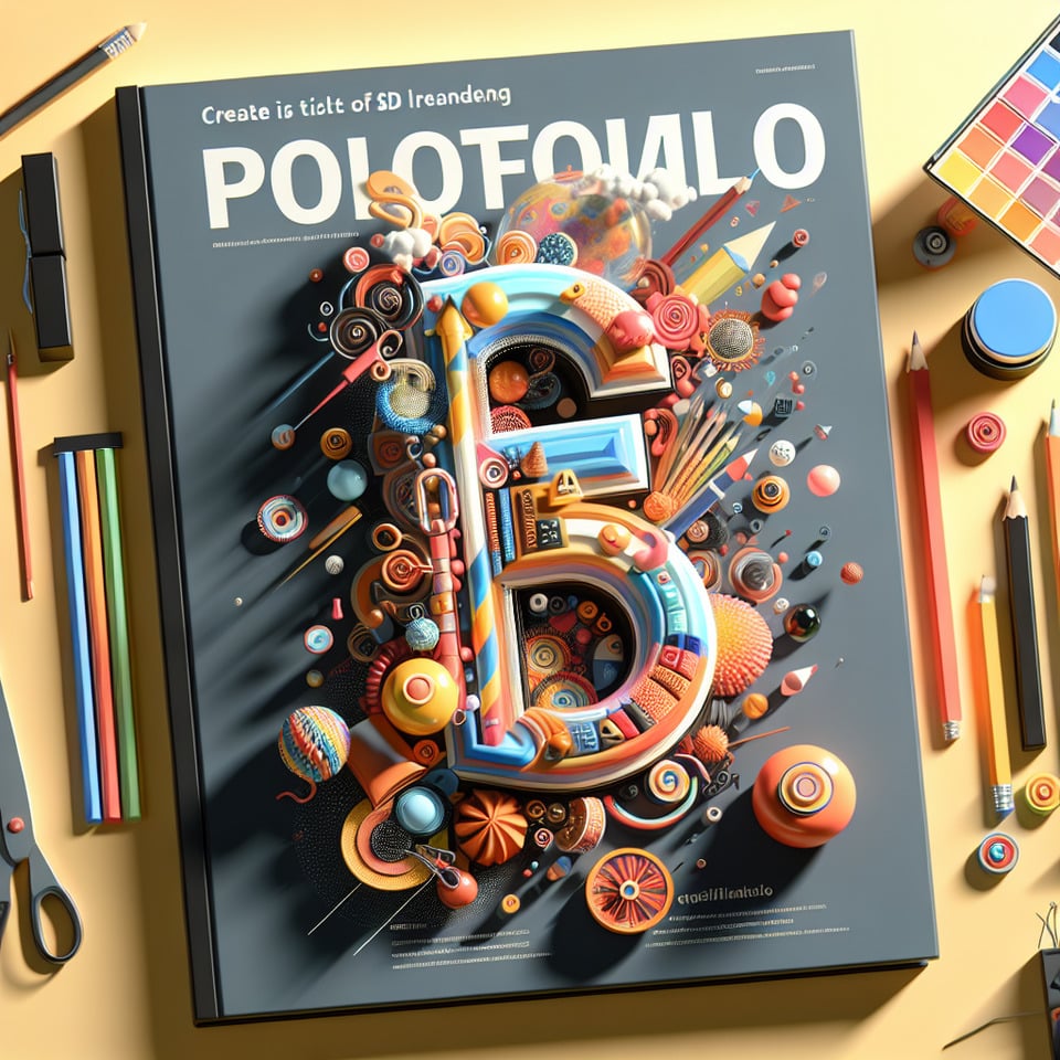 Portfolio illustration3d rendertypography text effect image