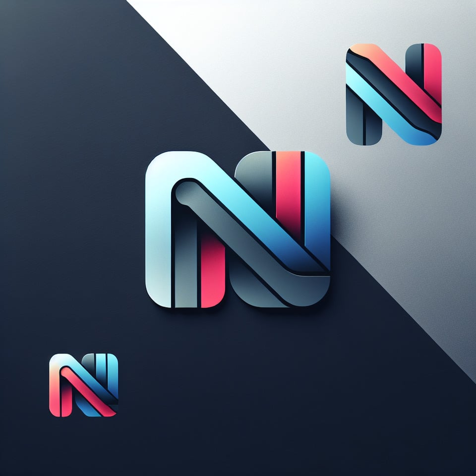 Logo that combines the letters N and I text effect image
