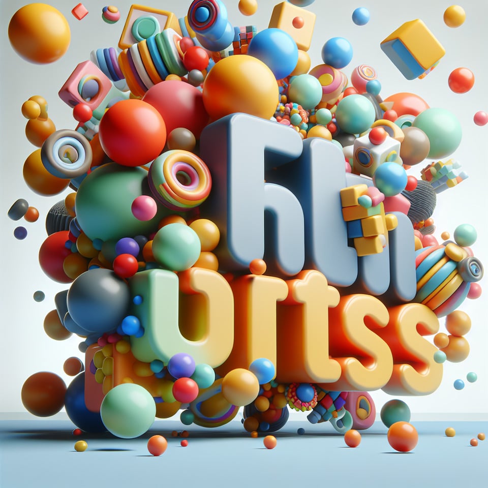 Funbitess3d render text effect image