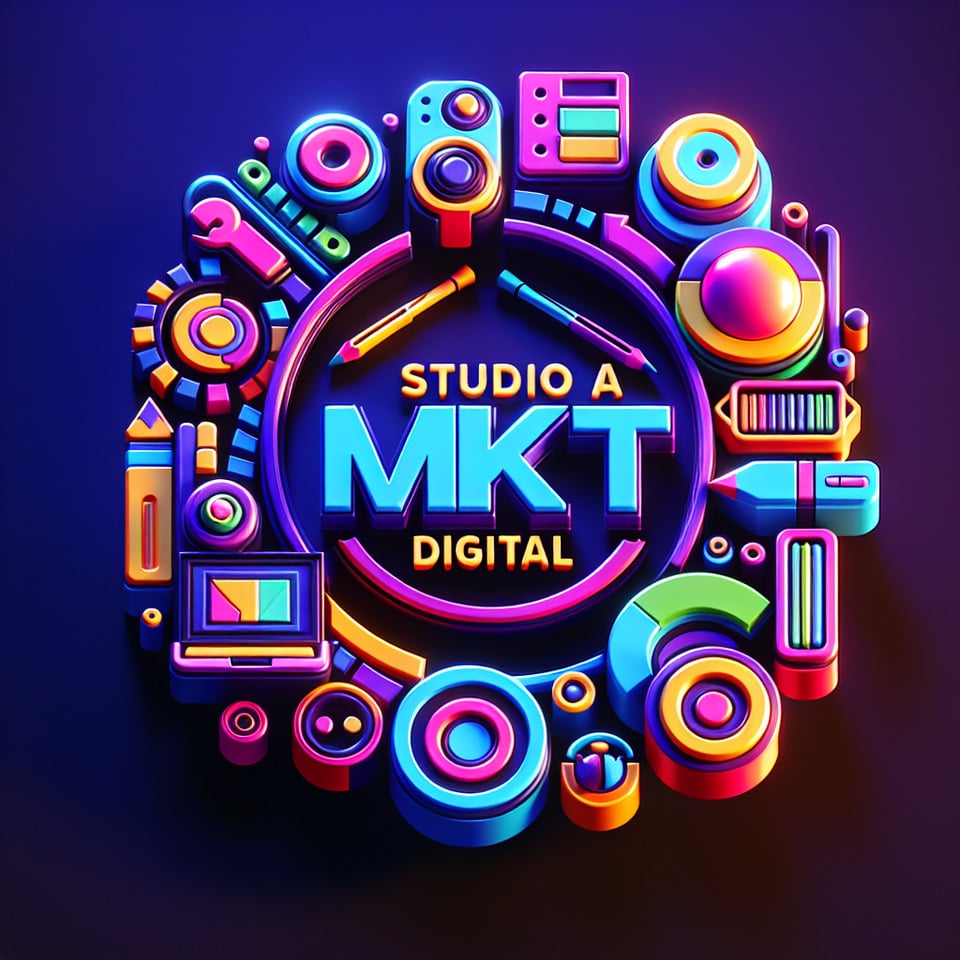 Studio A MKT Digital logo design 3d animation3d render text effect image