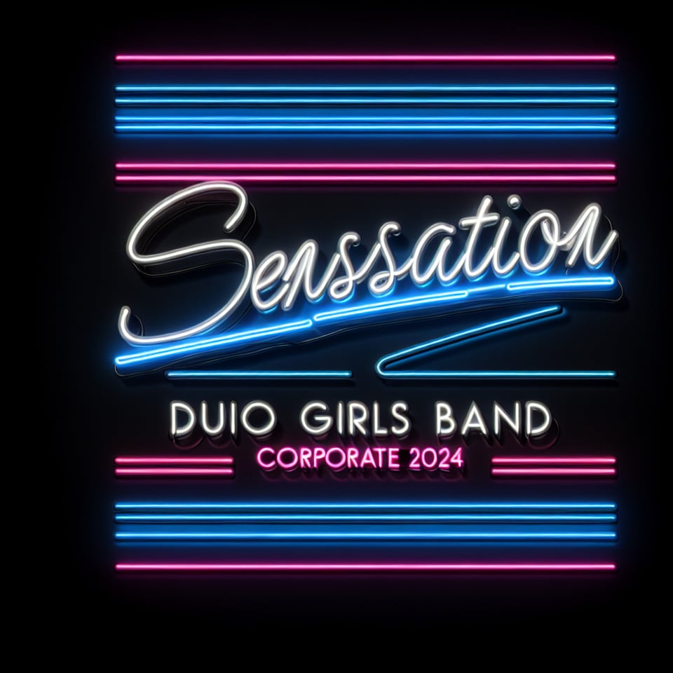 text Sensation duo Girls band - Corporate 2024 neon text effects without background text effect image