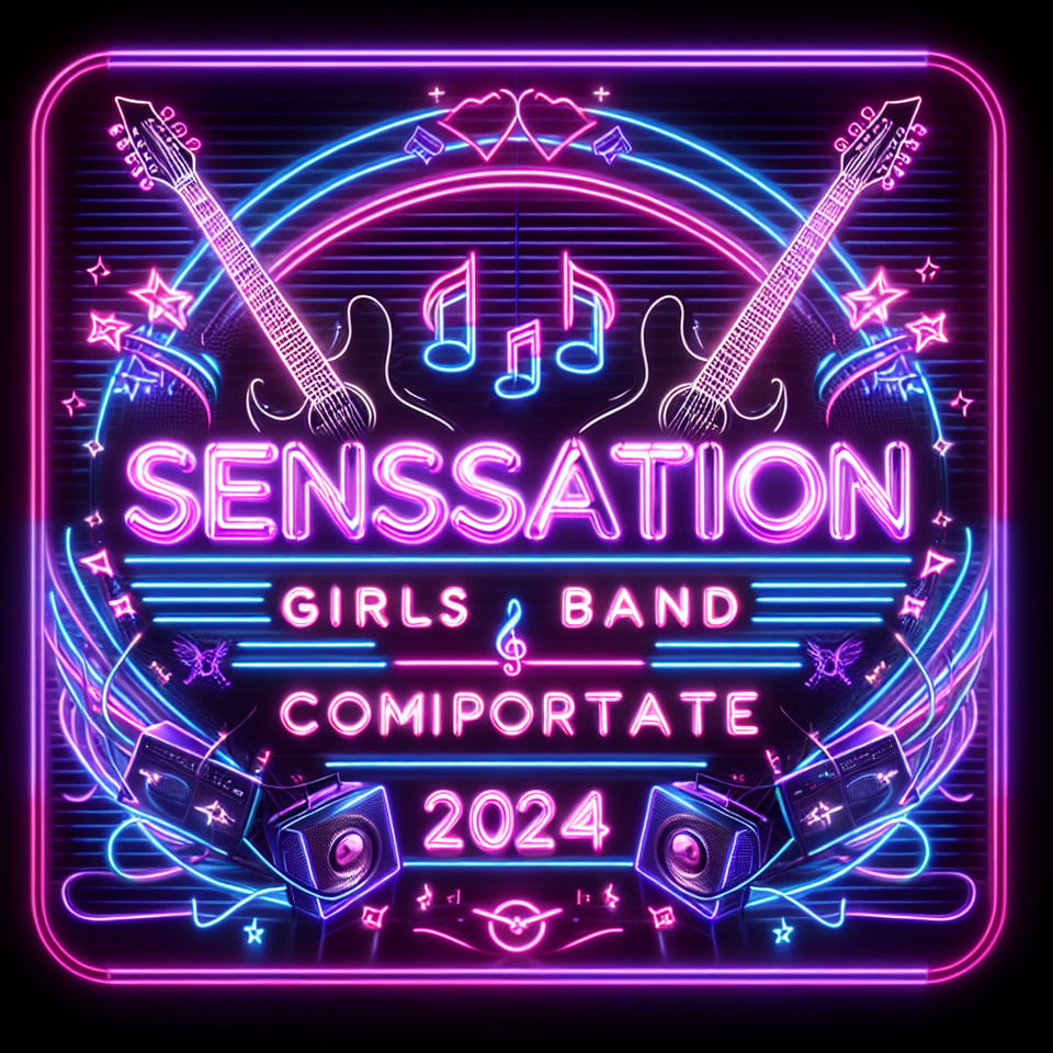 text Sensation Duo Girls Band -  Corporate 2024 neon text effects without background text effect image