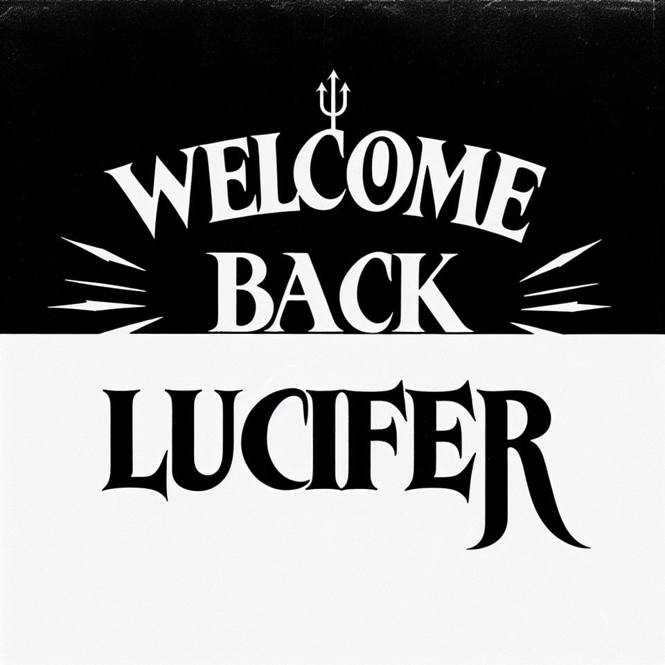 black and white plain tag line welcome back lucifer text effect image