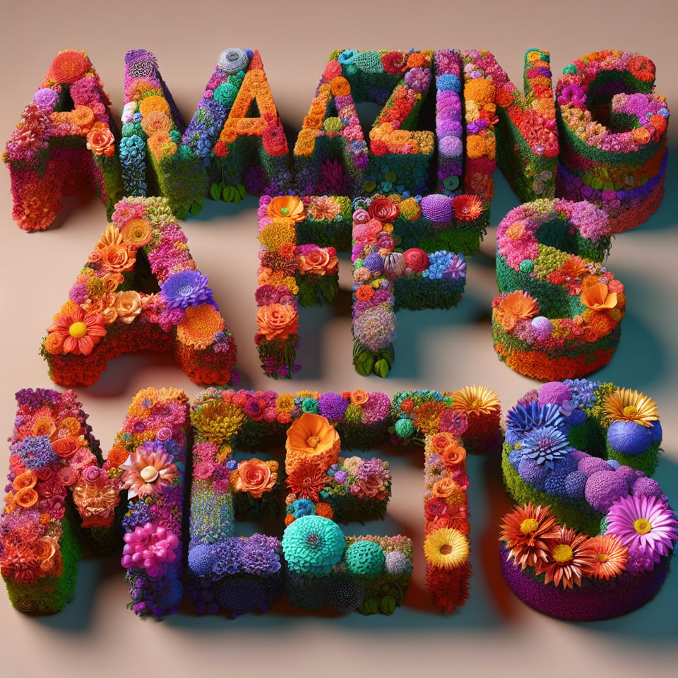 textAmazing AFS Meets three-dimensionalmade of flowergorgeouswith a light gradient background text effect image