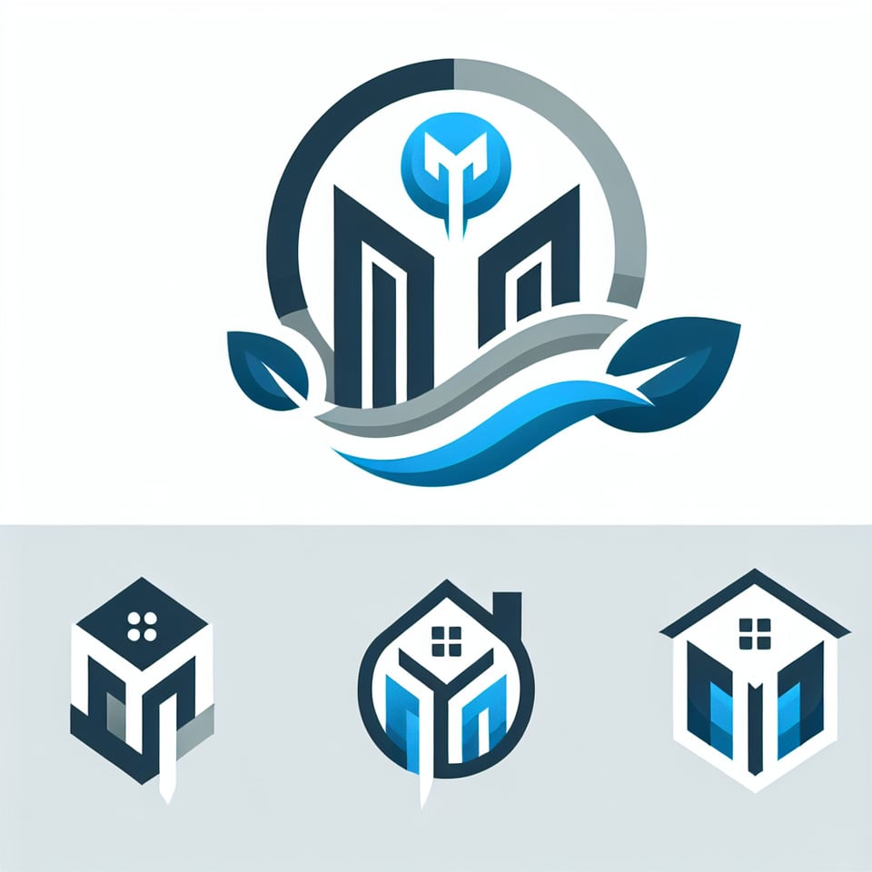 M letter logo designs for real estate text effect image