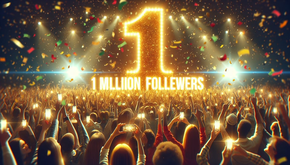 Stood 1st with 1Million Insta Followers! text effect image