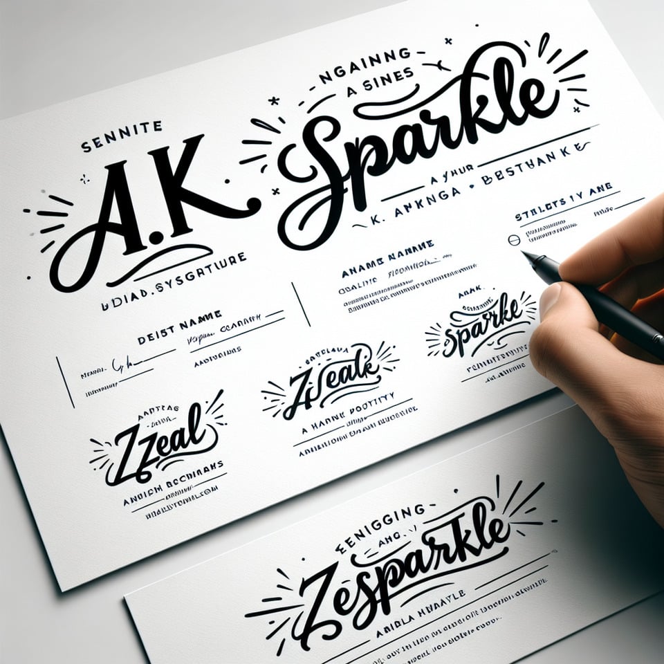 Craft an engaging business signature with a handwritten touch on a clean white background. Incorporate 'Abdul Kalam' seamlessly to exude confidencepositivityand energy. Subtly weave in 'ZealSparkle' for a stylish flair. The focus is on creating a professional and visually appealing text-based signatureavoiding any human imagery. The design should reflect claritycleanlinessand a polished business aesthetic text effect image