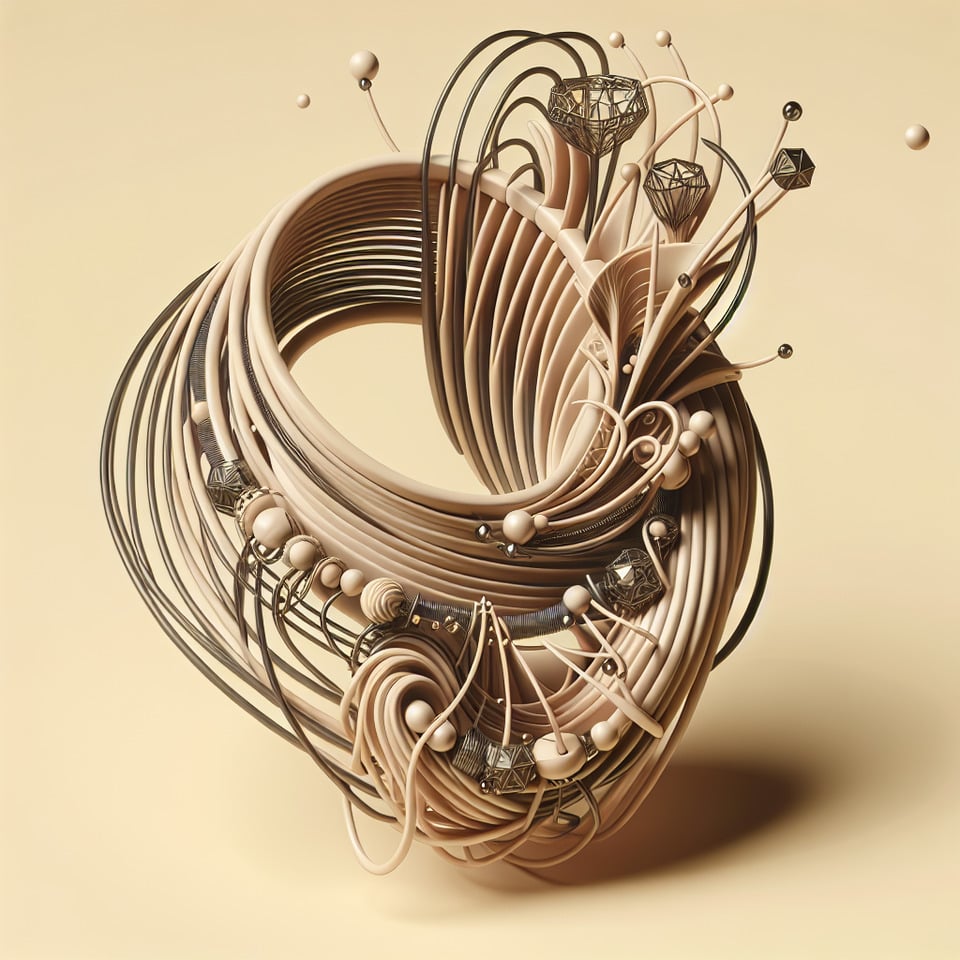 avant-garde jewellery inspired by the fashion brand gentle monster3d render text effect image